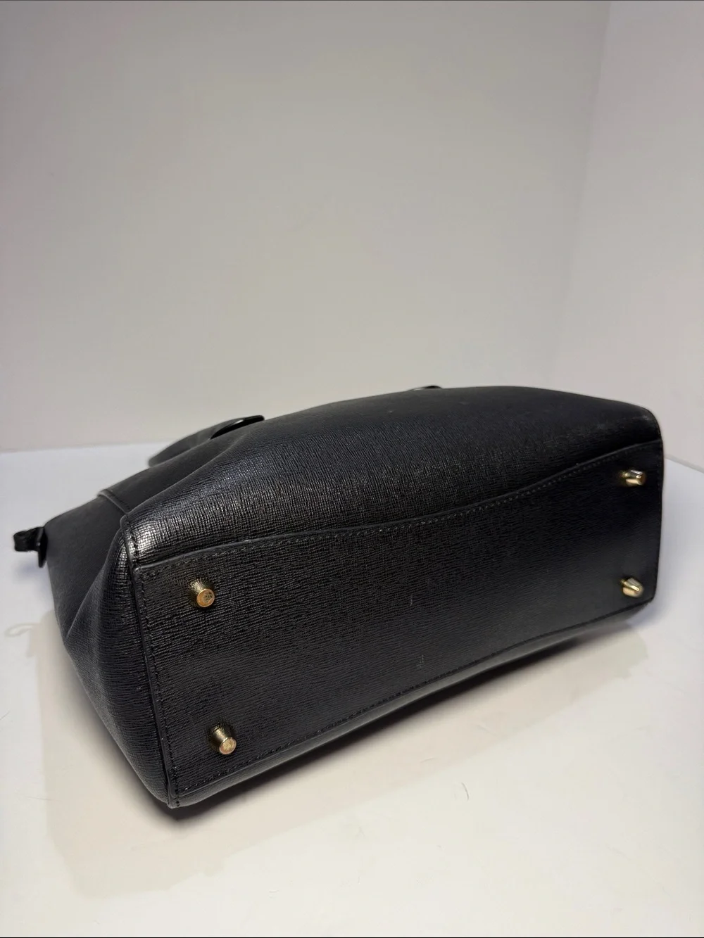 Furla Black Saffiano Leather Satchel